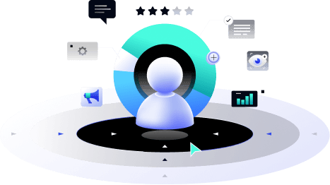 User icon in middle and modules around